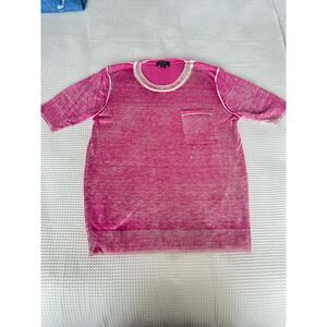 J.Crew Pink Crew Neck Silk Blend Sweater Front Pocket Size S